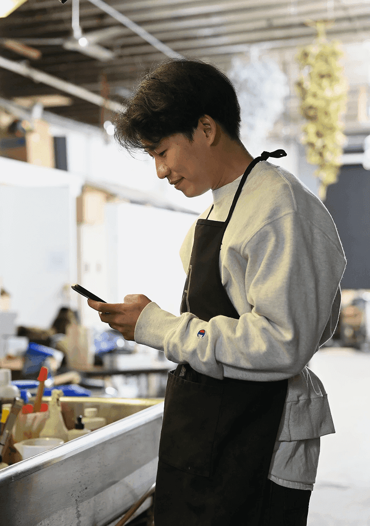 Business owner receiving payment