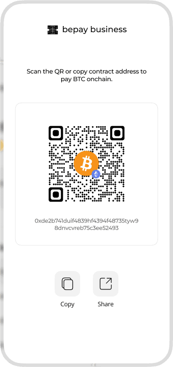 Bepay QR code interface