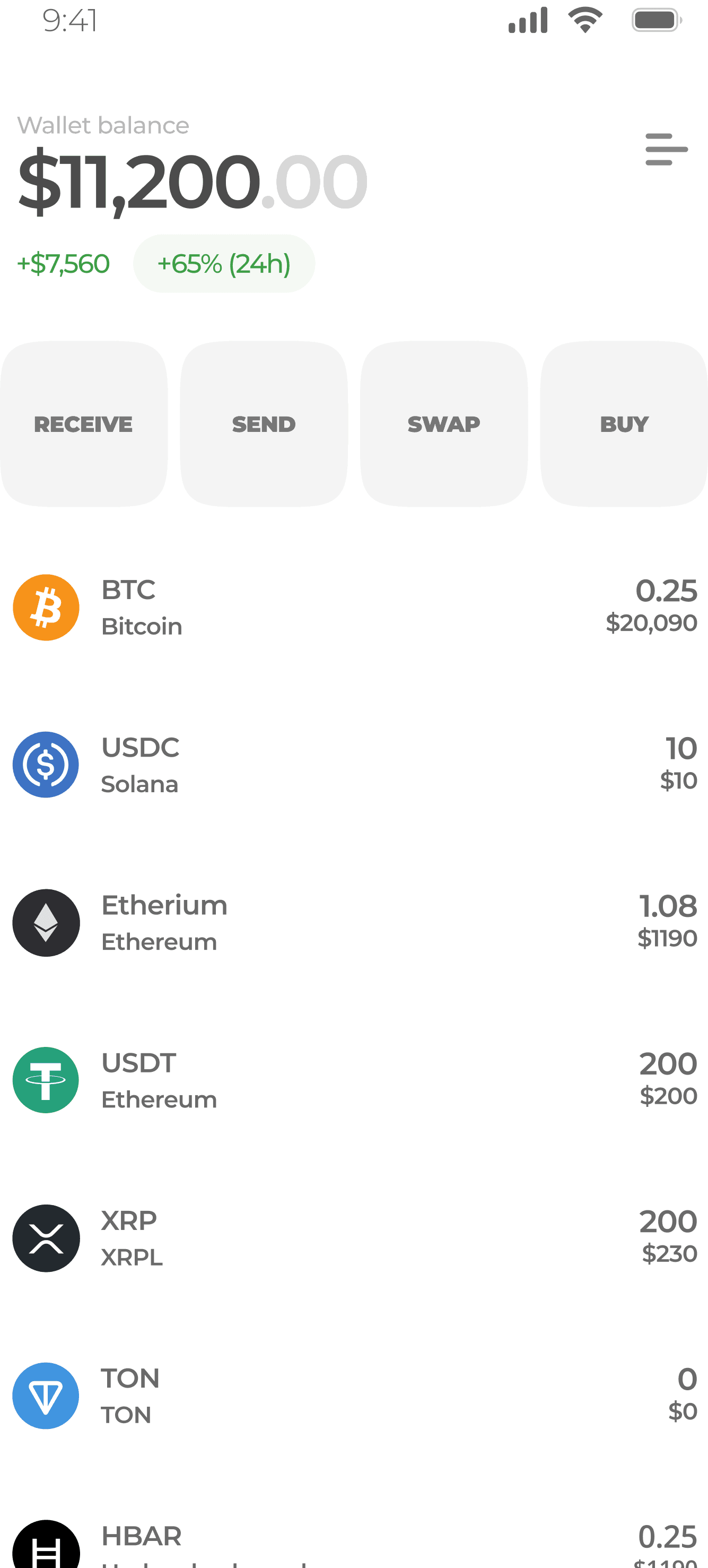 bepay money wallet app showing balance and digital assets