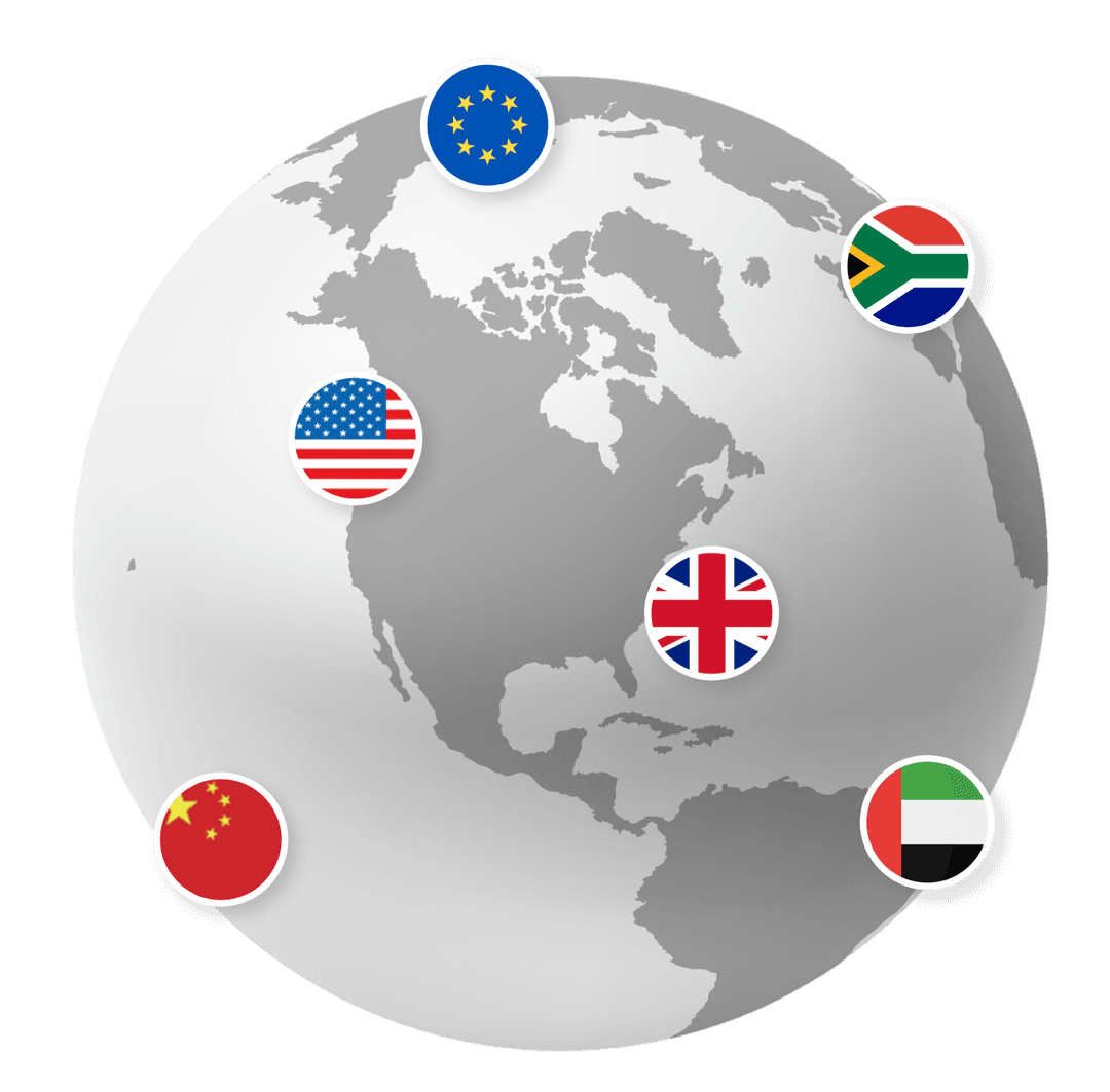 Global Network Globe with Flags