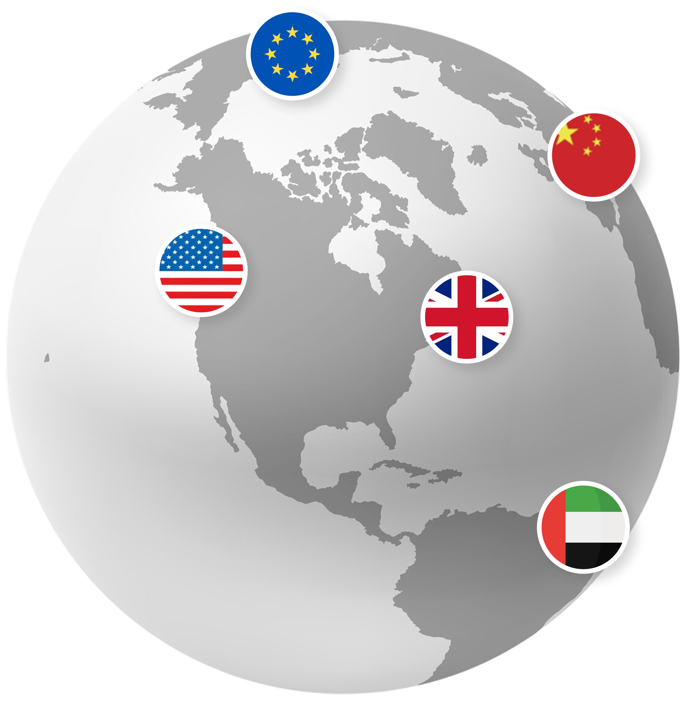 Global Network Globe with Flags